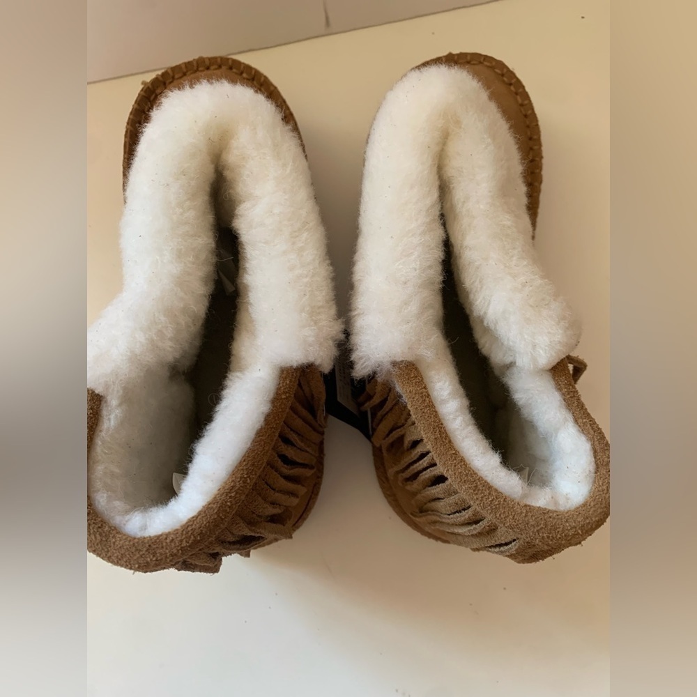 Leather Goods by MUK LUKS Camel Veroni Fringe Suede Boot women’s size 9 - Picture 8 of 16